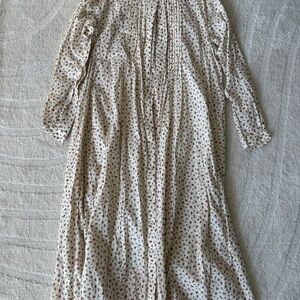 Uniqlo Ivory Floral Button-Front Maxi Dress